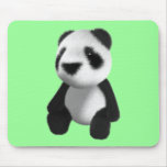 Cute 3d Panda Sitting (editable) Mouse Pads