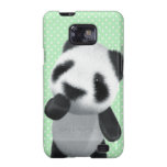 Cute 3d Panda Thinks (editable) Samsung Galaxy Covers