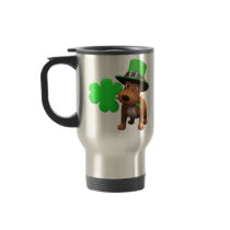 Cute 3d Puppy Dog with Shamrock (editable) Mug