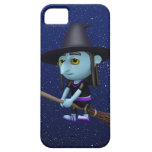 Cute 3d Witch Flying Broomstick (editable) iPhone 5 Cases