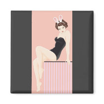 Cute 50's Playboy Bunny magnets by kidsfunrecipemagnets Cute 50's Playboy Bunny magnets