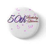 Cute, "50th Birthday Queen" Buttons