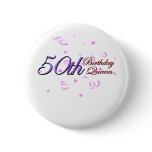 Cute, "50th Birthday Queen" design Buttons