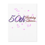 Cute, "50th Birthday Queen" design Postcards