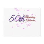 Cute, "50th Birthday Queen" Postcard