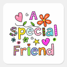 Cute A Special Friend Greeting Text Expression Stickers