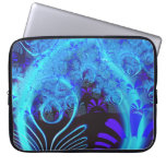 Cute Abstract Blue Floral Nature Pattern Fine Art Laptop Computer Sleeve