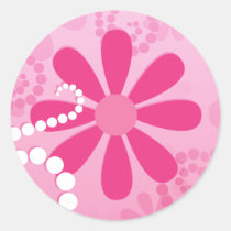 Cute Abstract Girly Pink Retro Flowers stickers