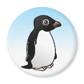 Cute Adelie Penguin Round Magnet