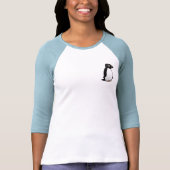 Cute Adelie Penguin Ladies 3/4 Sleeve Fitted Raglan