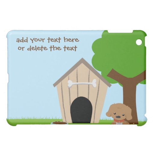  adorable cartoon doggie and dog house ipad cover for the iPad mini