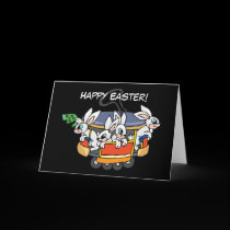 Cute Adorable Easter Bunnies Cart cards