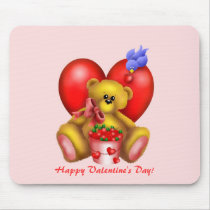 Cute Adorable Heart Bear 1 mousepads