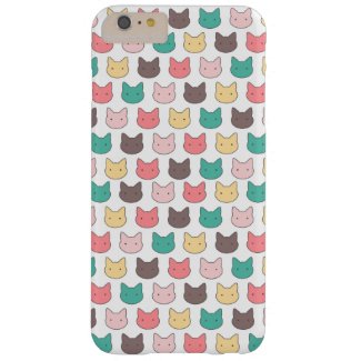 Cute adorable kittens heads illustration pattern barely there iPhone 6 plus case