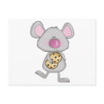 cute adorable mouse with chocolate cookies post card