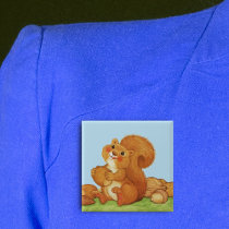 Cute Adorable Squirrel Nuts buttons