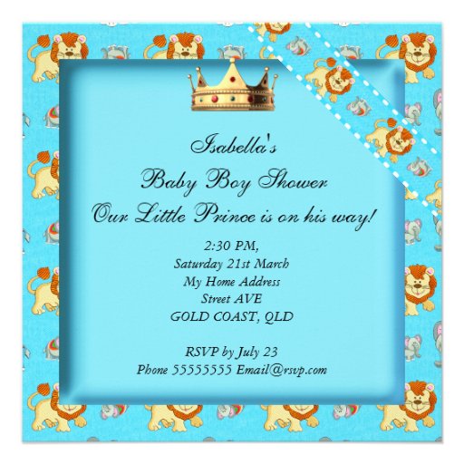 Cute African American Baby Shower Blue Boy 2 Custom Invites