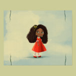 cute African American cartoon girl posters