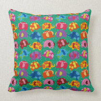 cute african patterned elephants animal cartoon throw pillows