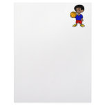 Cute afro boy basketball personalized letterhead