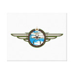 Cute Airforce Pilot and Biplane Canvas Print