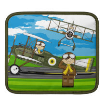 Cute Airforce Pilots and Biplanes Sleeve For iPads