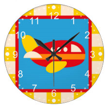 Cute Airplane Transportation Theme Kids Gifts Wall Clock