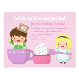 Cute Alice in Wonderland Tea Party Invitations