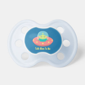 Cute Alien in Spaceship, Outer Space Pacifier