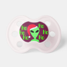 Cute Alien Santa Ho Ho Ho Christmas Pacifier