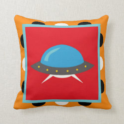 Cute Alien UFO Space Ship Unique Kids Gifts Throw Pillows