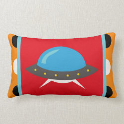 Cute Alien UFO Space Ship Unique Kids Gifts Throw Pillow