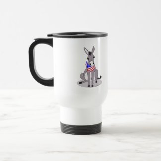 Cute all american patriotic donkey wearing a stars and stripes red white and blue bandana