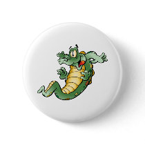 Cute Alligator Cartoon Pinback Button