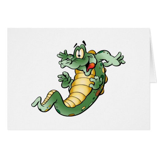 Cute Alligator Cartoon Greeting Card