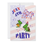 Cute Alligator July 4 Party Invitation