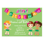 Cute Aloha Luau Birthday Party Invitations