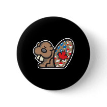 cute american canadian beaver buttons