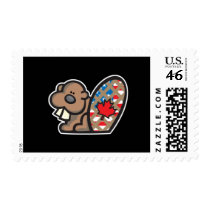 cute american canadian beaver stamps