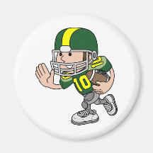Cute American football player character Refrigerator Magnets