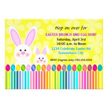 Cute and Colorful Easter Bunny Invitation