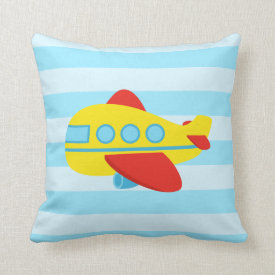 Cute and Colourful Passenger Aeroplane, Kids Room Pillow