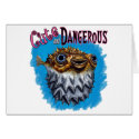Cute And Dangerous Puffer Fish Blue cards by tshirtdart Cute And Dangerous Puffer Fish Blue cards