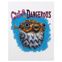 Cute And Dangerous Puffer Fish Blue flyers