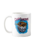 Cute And Dangerous Puffer Fish Blue mugs