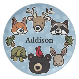 Cute and Friendly Forest Animals, Add Child's Name