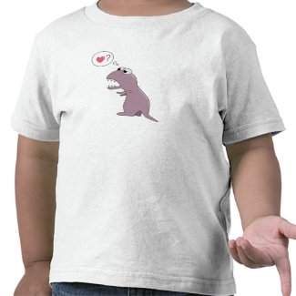 Cute and Funny Dinosaur in Love Tee Shirts