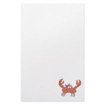 cute and funny girly girl crab character stationery paper