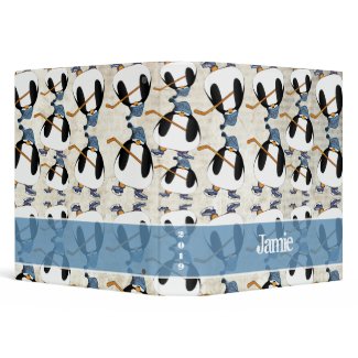 Cute and Funny Hockey Penguin Pattern Binder binder