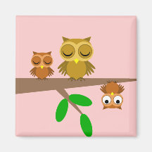cute and funny owls magnets